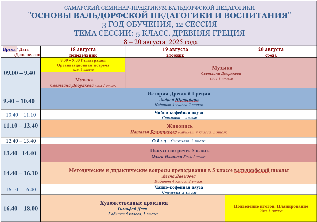 САМАРСКИЙ СЕМИНАР ВАЛЬДОРФСКОЙ ПЕДАГОГИКИ "ОСНОВЫ ВАЛЬДОРФСКОЙ ПЕДАГОГИКИ И ВОСПИТАНИЯ"